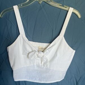 Universal Thread White Bow Detail Crop Top